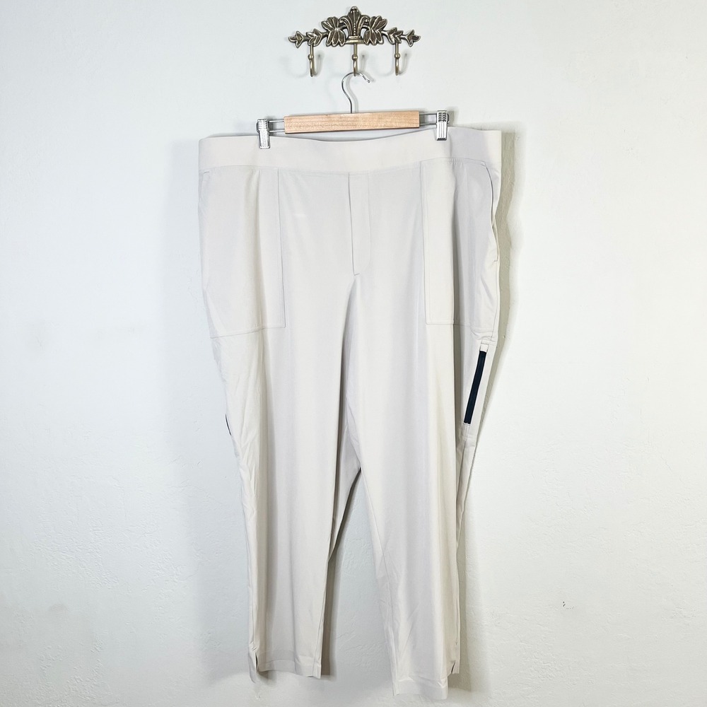 Athleta Pants Brooklyn Ankle Plus Size 22 Tan Beige Cargo Hiking Travel Pull On